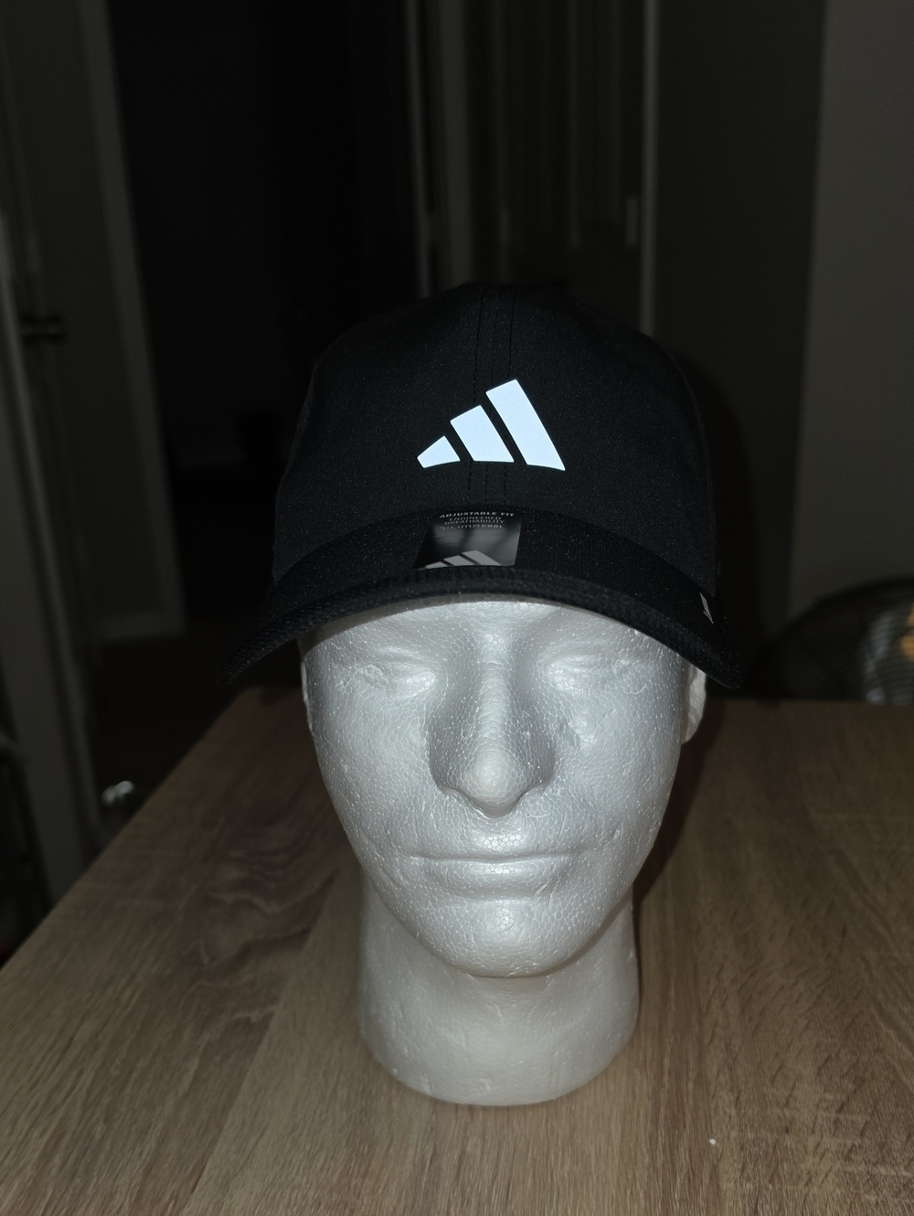 Adidas Black Baseball Cap with White Logo.